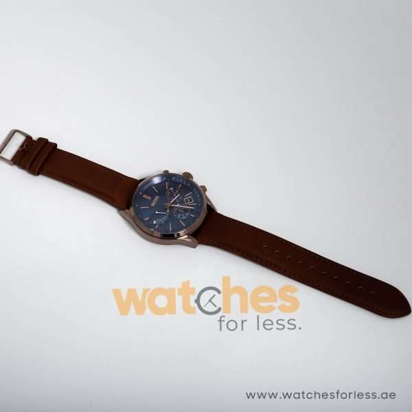 Hugo Boss Men’s Chronograph Leather Strap Blue Dial 44mm Watch 1513604 UAE DUBAI AJMAN SHARJAH ABU DHABI RAS AL KHAIMA UMM UL QUWAIN ALAIN FUJAIRAH