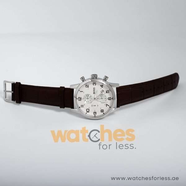 Hugo Boss Men’s Quartz Leather Strap White Dial 44mm Watch 1512447 UAE DUBAI AJMAN SHARJAH ABU DHABI RAS AL KHAIMA UMM UL QUWAIN ALAIN FUJAIRAH