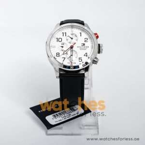 Tommy Hilfiger Men’s Quartz Black Leather Strap White Dial 46mm Watch 1791138 UAE DUBAI AJMAN SHARJAH ABU DHABI RAS AL KHAIMA UMM UL QUWAIN ALAIN FUJAIRAH