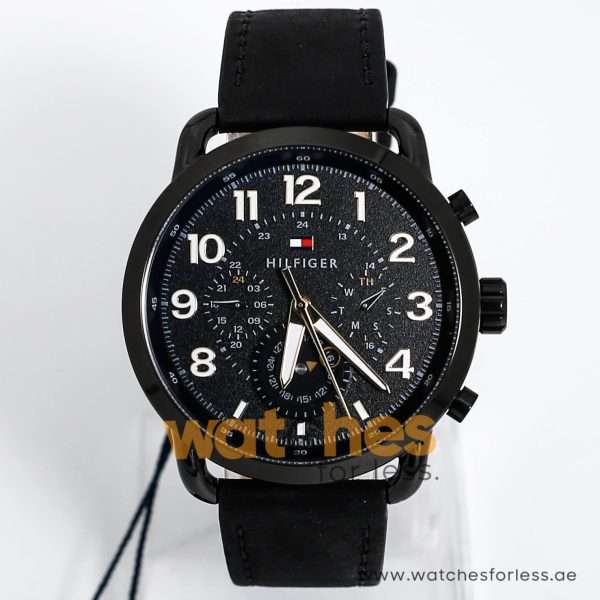 Tommy Hilfiger Men’s Quartz Leather Strap Black Dial 46mm Watch 1791426 UAE DUBAI AJMAN SHARJAH ABU DHABI RAS AL KHAIMA UMM UL QUWAIN ALAIN FUJAIRAH