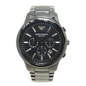 Emporio Armani Men's Quartz Ceramic Chain Black Dial 47mm Watch AR1474 -  Watches For Less