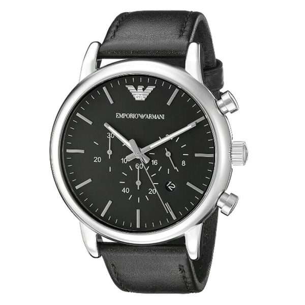 Emporio Armani Men’s Quartz Black Leather Strap Black Dial 46mm Watch AR8029 UAE DUBAI AJMAN SHARJAH ABU DHABI RAS AL KHAIMA UMM UL QUWAIN ALAIN FUJAIRAH