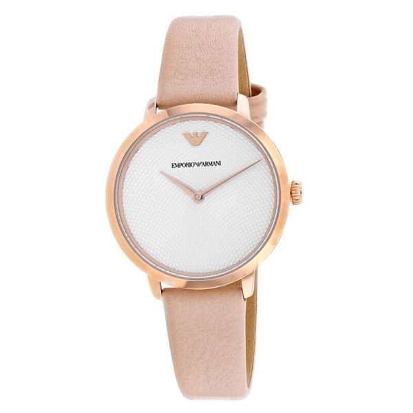 Emporio Armani Women’s Quartz Pink Leather Strap Silver Dial 32mm Watch AR11160 UAE DUBAI AJMAN SHARJAH ABU DHABI RAS AL KHAIMA UMM UL QUWAIN ALAIN FUJAIRAH