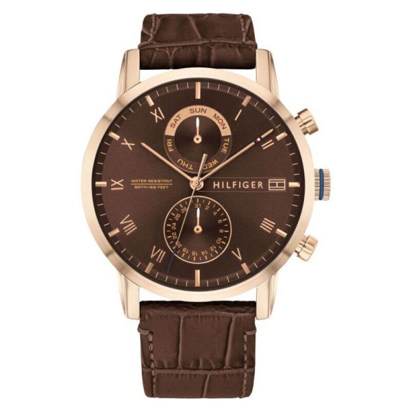 Tommy Hilfiger Men’s Quartz Leather Strap Brown Dial 44mm Watch 1710400 UAE DUBAI AJMAN SHARJAH ABU DHABI RAS AL KHAIMA UMM UL QUWAIN ALAIN FUJAIRAH
