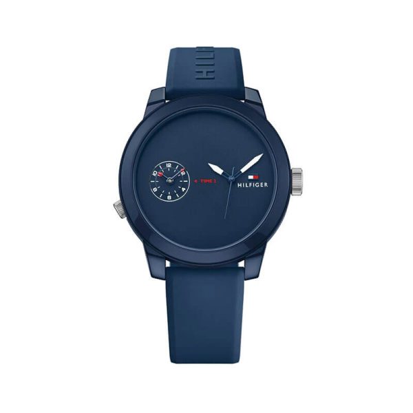 Tommy Hilfiger Men’s Quartz Silicone Strap Blue Dial 44mm Watch 1791325 UAE DUBAI AJMAN SHARJAH ABU DHABI RAS AL KHAIMA UMM UL QUWAIN ALAIN FUJAIRAH