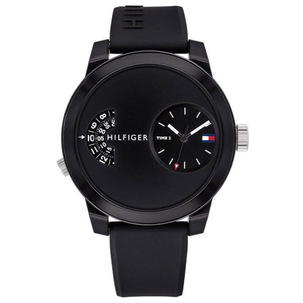 Tommy Hilfiger Men’s Quartz Silicone Strap Black Dial 44mm Watch 1791555 UAE DUBAI AJMAN SHARJAH ABU DHABI RAS AL KHAIMA UMM UL QUWAIN ALAIN FUJAIRAH