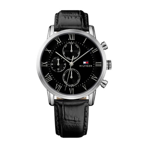 Tommy Hilfiger Men’s Quartz Leather Strap Black Dial 44mm Watch 1791401 UAE DUBAI AJMAN SHARJAH ABU DHABI RAS AL KHAIMA UMM UL QUWAIN ALAIN FUJAIRAH