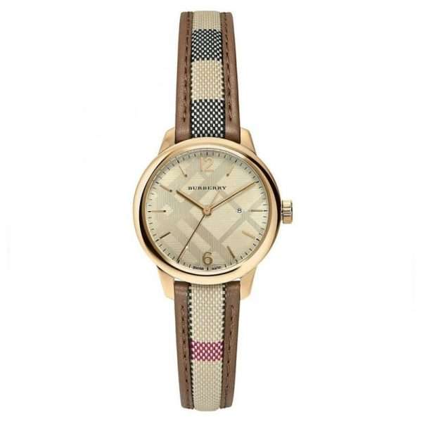 Burberry Women’s Swiss Made Leather Strap Gold Dial 32mm Watch BU10114 UAE DUBAI AJMAN SHARJAH ABU DHABI RAS AL KHAIMA UMM UL QUWAIN ALAIN FUJAIRAH