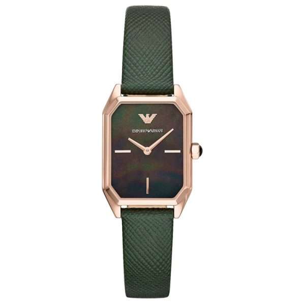 Emporio Armani Women’s Quartz Green Leather Strap Mother of Pearl Dial 24mm Watch AR11149 UAE DUBAI AJMAN SHARJAH ABU DHABI RAS AL KHAIMA UMM UL QUWAIN ALAIN FUJAIRAH