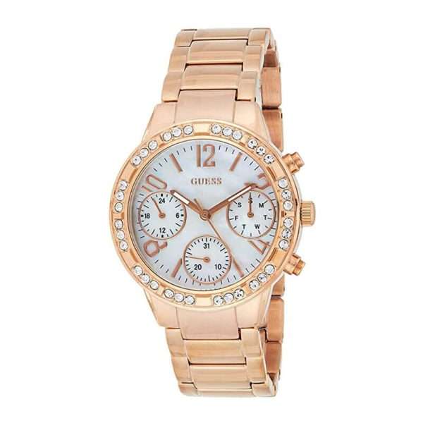 Guess Women’s Quartz Stainless Steel Mother Pearl Dial 36mm Watch W0546L3 UAE DUBAI AJMAN SHARJAH ABU DHABI RAS AL KHAIMA UMM UL QUWAIN ALAIN FUJAIRAH