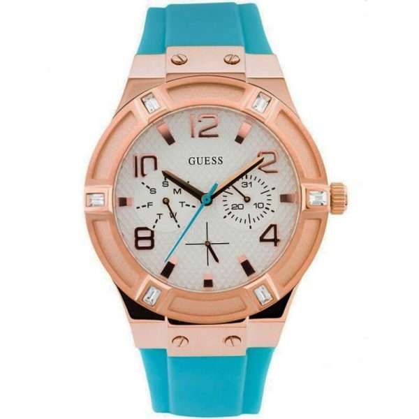 Guess Women’s Quartz Silicon Strap White Dial 36mm Watch W0564L3 UAE DUBAI AJMAN SHARJAH ABU DHABI RAS AL KHAIMA UMM UL QUWAIN ALAIN FUJAIRAH