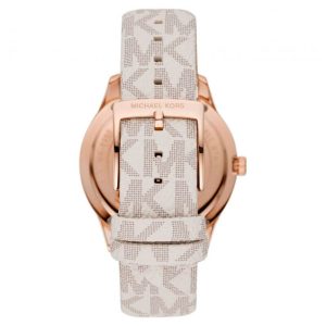 Michael Kors Women’s Quartz White Leather Strap Rose Gold Dial 40mm Watch MK6980