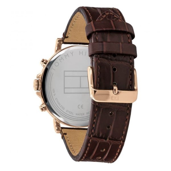 Tommy Hilfiger Men’s Quartz Brown Leather Strap Black Dial 45mm Watch 1710379 UAE DUBAI AJMAN SHARJAH ABU DHABI RAS AL KHAIMA UMM UL QUWAIN ALAIN FUJAIRAH