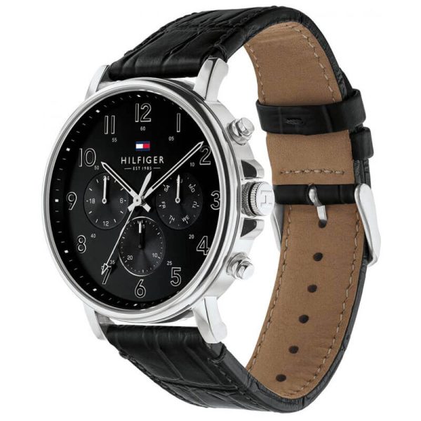 Tommy Hilfiger Men’s Quartz Leather Strap Black Dial 46mm Watch 1710381 UAE DUBAI AJMAN SHARJAH ABU DHABI RAS AL KHAIMA UMM UL QUWAIN ALAIN FUJAIRAH