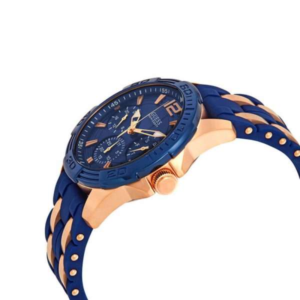 Guess Men’s Quartz Blue Silicone & Stainless Steel Blue Dial 43mm Watch W0366G4 UAE DUBAI AJMAN SHARJAH ABU DHABI RAS AL KHAIMA UMM UL QUWAIN ALAIN FUJAIRAH