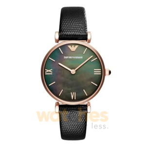 Emporio Armani Women’s Quartz Leather Strap Black Mother of Pearl Dial 32mm Watch AR11060 UAE DUBAI AJMAN SHARJAH ABU DHABI RAS AL KHAIMA UMM UL QUWAIN ALAIN FUJAIRAH