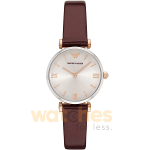 Emporio Armani Women’s Quartz Brown Leather Strap Silver Dial 32mm Watch AR11061 UAE DUBAI AJMAN SHARJAH ABU DHABI RAS AL KHAIMA UMM UL QUWAIN ALAIN FUJAIRAH