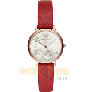 Emporio Armani Women’s Quartz Red Leather Strap Silver Dial 32mm Watch AR11114 UAE DUBAI AJMAN SHARJAH ABU DHABI RAS AL KHAIMA UMM UL QUWAIN ALAIN FUJAIRAH