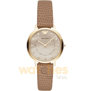 Emporio Armani Women’s Quartz Brown Leather Strap Taupe Mother of Pearl Dial 32mm Watch AR11151 UAE DUBAI AJMAN SHARJAH ABU DHABI RAS AL KHAIMA UMM UL QUWAIN ALAIN FUJAIRAH