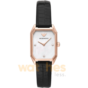 Emporio Armani Women’s Quartz Black Leather Strap Mother of Pearl Dial 24mm Watch AR11390 UAE DUBAI AJMAN SHARJAH ABU DHABI RAS AL KHAIMA UMM UL QUWAIN ALAIN FUJAIRAH