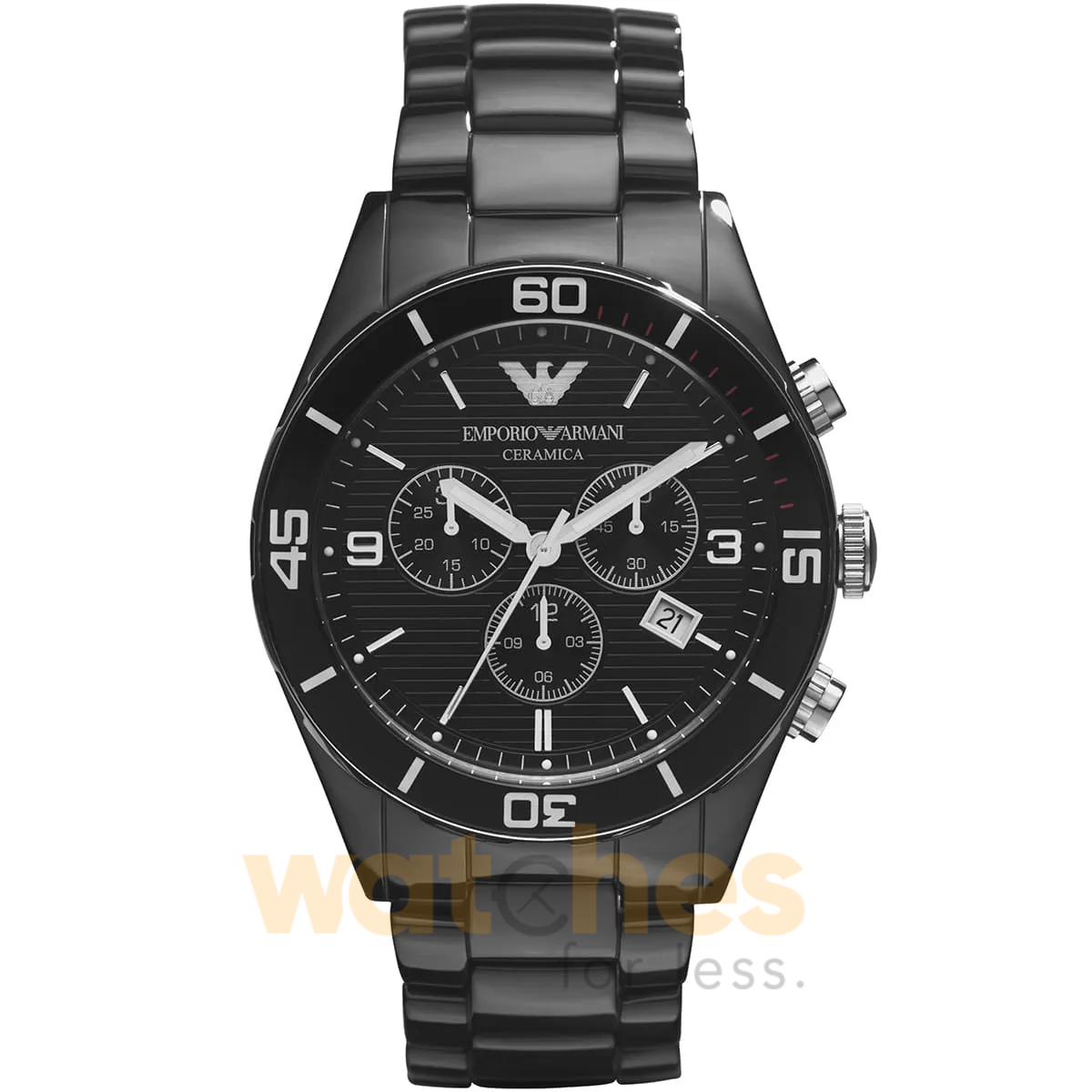 Emporio Armani Men’s Quartz Ceramic Chain Black Dial 43mm Watch AR1421 UAE DUBAI AJMAN SHARJAH ABU DHABI RAS AL KHAIMA UMM UL QUWAIN ALAIN FUJAIRAH