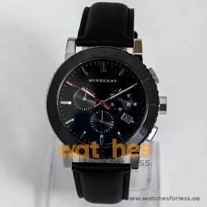 Burberry black leather strap best sale watch 42mm