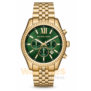 Michael Kors Men’s Quartz Stainless Steel Gold Tone Green Dial 44mm Watch MK8446