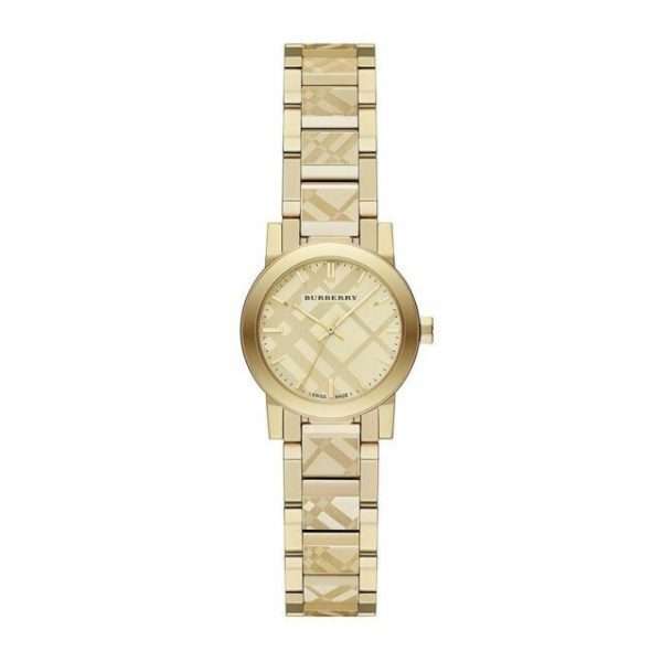 Burberry Women s Swiss Made Stainless Steel Gold Dial 26mm Watch BU9234 Watches For Less