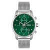 Hugo Boss Men’s Quartz Silver Stainless Steel Green Dial 44mm Watch 1513938 UAE DUBAI AJMAN SHARJAH ABU DHABI RAS AL KHAIMA UMM UL QUWAIN ALAIN FUJAIRAH