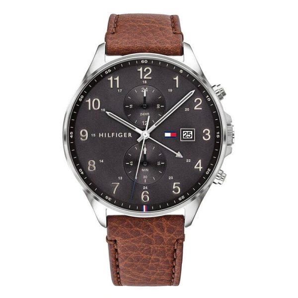 Tommy Hilfiger Men’s Quartz Leather Strap Grey Dial 44mm Watch 1791710 UAE DUBAI AJMAN SHARJAH ABU DHABI RAS AL KHAIMA UMM UL QUWAIN ALAIN FUJAIRAH