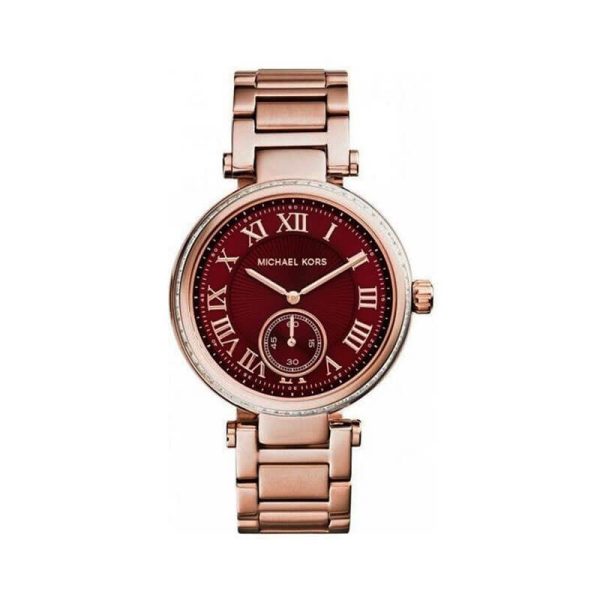 Michael Kors Women’s Quartz Rose Gold Stainless Steel Red Dial 42mm Watch MK6086 UAE DUBAI AJMAN SHARJAH ABU DHABI RAS AL KHAIMA UMM UL QUWAIN ALAIN FUJAIRAH