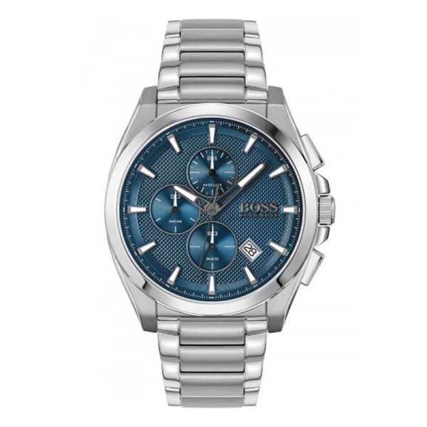 Hugo Boss Men’s Quartz Silver Stainless Steel Blue Dial 46mm Watch 1513884 UAE DUBAI AJMAN SHARJAH ABU DHABI RAS AL KHAIMA UMM UL QUWAIN ALAIN FUJAIRAH