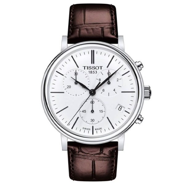 TISSOT Men’s Quartz Swiss Made Brown Leather Strap White Dial 40mm Watch T122.417.16.011.00 UAE DUBAI AJMAN SHARJAH ABU DHABI RAS AL KHAIMA UMM UL QUWAIN ALAIN FUJAIRAH