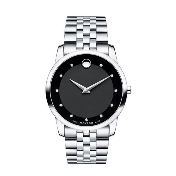 Movado Men’s Quartz Swiss Made Stainless Steel Black Dial 40mm Watch 0606878 UAE DUBAI AJMAN SHARJAH ABU DHABI RAS AL KHAIMA UMM UL QUWAIN ALAIN FUJAIRAH