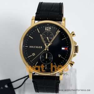 Tommy Hilfiger Men’s Quartz Leather Strap Black Dial 44mm Watch 1710417 UAE DUBAI AJMAN SHARJAH ABU DHABI RAS AL KHAIMA UMM UL QUWAIN ALAIN FUJAIRAH