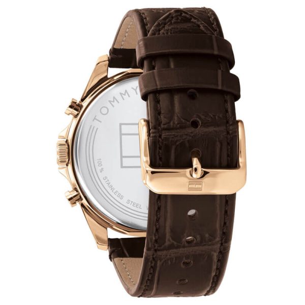 Tommy Hilfiger Men’s Quartz Brown Leather Strap Blue Dial 44mm Watch 1710453 UAE DUBAI AJMAN SHARJAH ABU DHABI RAS AL KHAIMA UMM UL QUWAIN ALAIN FUJAIRAH