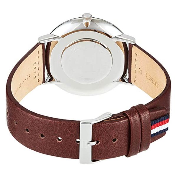 Tommy Hilfiger Men’s Quartz Brown Leather Strap Silver Dial 40mm Watch 1791463 UAE DUBAI AJMAN SHARJAH ABU DHABI RAS AL KHAIMA UMM UL QUWAIN ALAIN FUJAIRAH