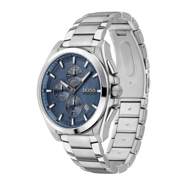 Hugo Boss Men’s Quartz Silver Stainless Steel Blue Dial 46mm Watch 1513884 UAE DUBAI AJMAN SHARJAH ABU DHABI RAS AL KHAIMA UMM UL QUWAIN ALAIN FUJAIRAH