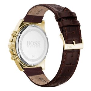 Hugo Boss Men’s Brown Leather Strap Blue Dial 44mm Watch 1513756 UAE DUBAI AJMAN SHARJAH ABU DHABI RAS AL KHAIMA UMM UL QUWAIN ALAIN FUJAIRAH