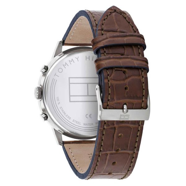 Tommy Hilfiger Men’s Quartz Brown Leather Strap Blue Dial 44mm Watch 1710436 UAE DUBAI AJMAN SHARJAH ABU DHABI RAS AL KHAIMA UMM UL QUWAIN ALAIN FUJAIRAH