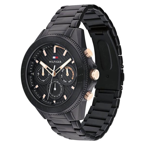 Tommy Hilfiger Men’s Quartz Black Stainless Steel Black Dial 44mm Watch 1791858 UAE DUBAI AJMAN SHARJAH ABU DHABI RAS AL KHAIMA UMM UL QUWAIN ALAIN FUJAIRAH