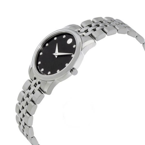 Movado Women’s Quartz Swiss Made Stainless Steel Black Dial 28mm Watch 0606858 UAE DUBAI AJMAN SHARJAH ABU DHABI RAS AL KHAIMA UMM UL QUWAIN ALAIN FUJAIRAH