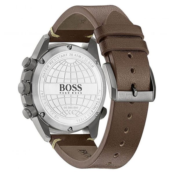 Hugo Boss Men’s Quartz Brown Leather Strap Blue Dial 45mm Watch 1513773 UAE DUBAI AJMAN SHARJAH ABU DHABI RAS AL KHAIMA UMM UL QUWAIN ALAIN FUJAIRAH