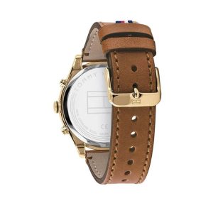 Tommy Hilfiger Men’s Quartz Brown Leather Strap Silver Dial 44mm Watch 1791742 UAE DUBAI AJMAN SHARJAH ABU DHABI RAS AL KHAIMA UMM UL QUWAIN ALAIN FUJAIRAH