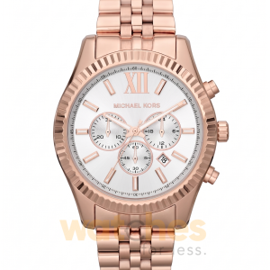 Michael Kors Women’s Quartz Rose Gold Stainless Steel Silver Dial 45mm Watch MK8313