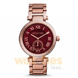 Michael Kors Women’s Quartz Rose Gold Stainless Steel Red Dial 42mm Watch MK6086