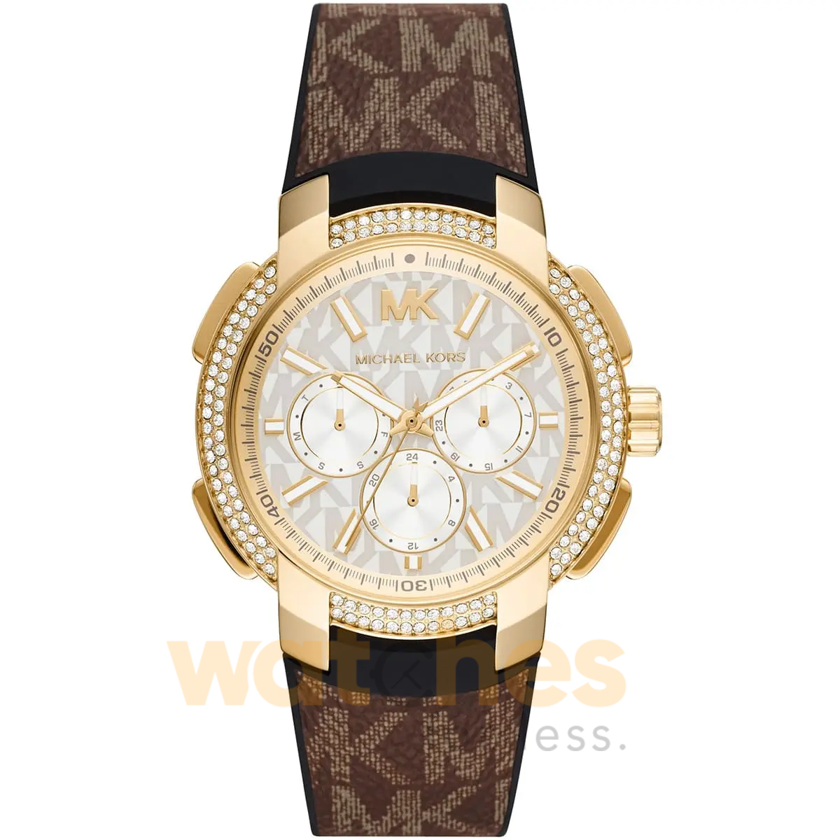 Michael Kors Women’s Quartz Brown Silicone Strap White Dial 42mm Watch MK6948