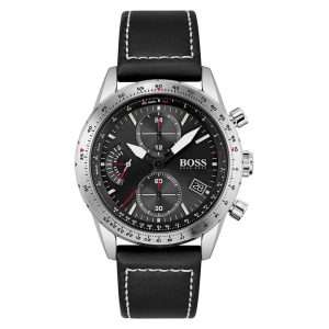 Hugo Boss Men’s Quartz Leather Strap Black Dial 44mm Watch 1513853 UAE DUBAI AJMAN SHARJAH ABU DHABI RAS AL KHAIMA UMM UL QUWAIN ALAIN FUJAIRAH