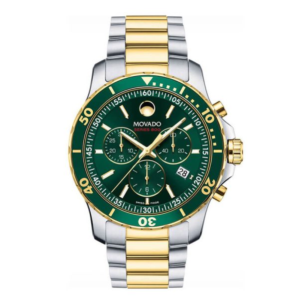 Movado Men’s Quartz Swiss Made Two-tone Stainless Steel Green Dial 42mm Watch 2600148 UAE DUBAI AJMAN SHARJAH ABU DHABI RAS AL KHAIMA UMM UL QUWAIN ALAIN FUJAIRAH