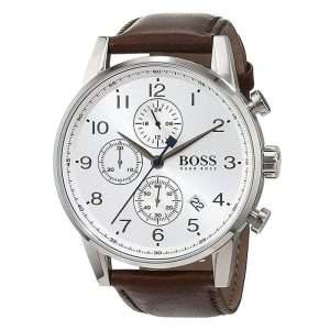 Hugo Boss Men’s Quartz Leather Strap Silver Dial 44mm Watch 1513495 UAE DUBAI AJMAN SHARJAH ABU DHABI RAS AL KHAIMA UMM UL QUWAIN ALAIN FUJAIRAH